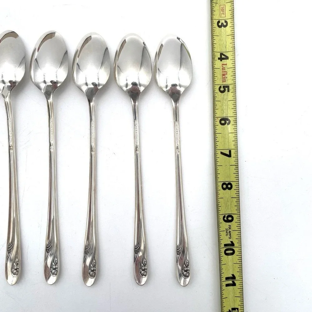 Vintage Holmes & Edwards IS Silverplate Teaspoons Floral Pattern w/ Original Box